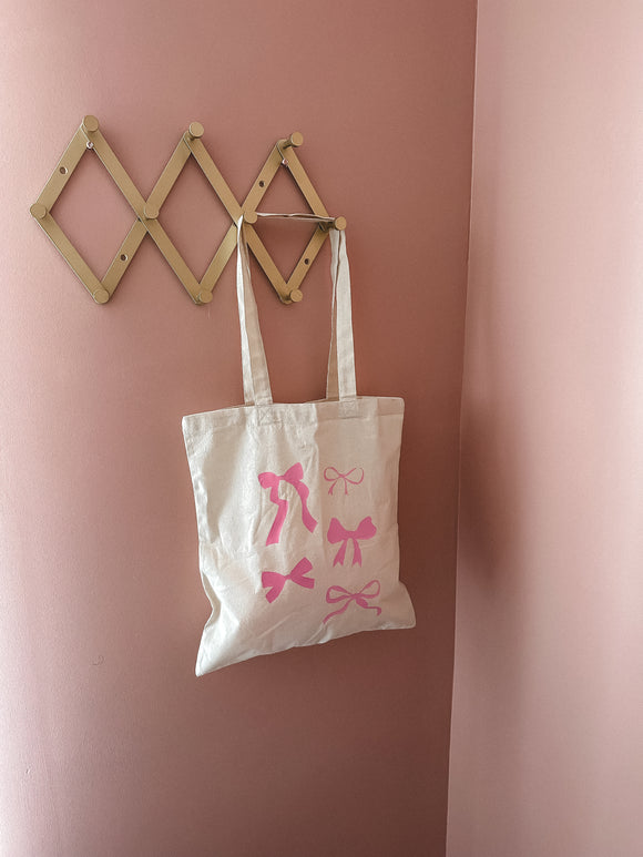 Shabby Chic Bow Canvas Tote