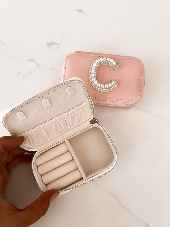 Pearl Initial Jewelry Case