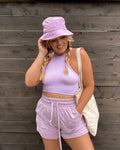 Terry Cloth Lavender Bucket Hat